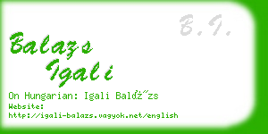 balazs igali business card